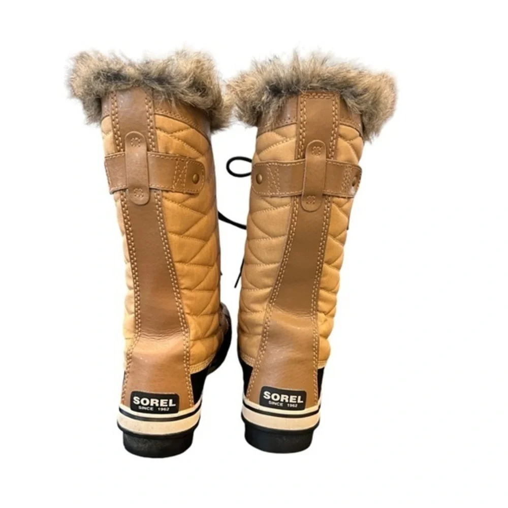 Sorel Women’s 8 TOFONO II WP CURRY FAWN TALL Winter Rain Snow BOOTS Faux‎ Fur
